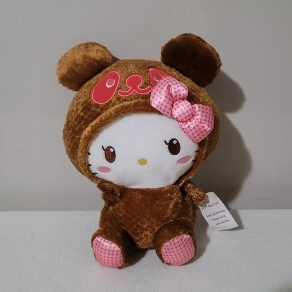 Sanrio hello kitty panda bear plaid plush 2016